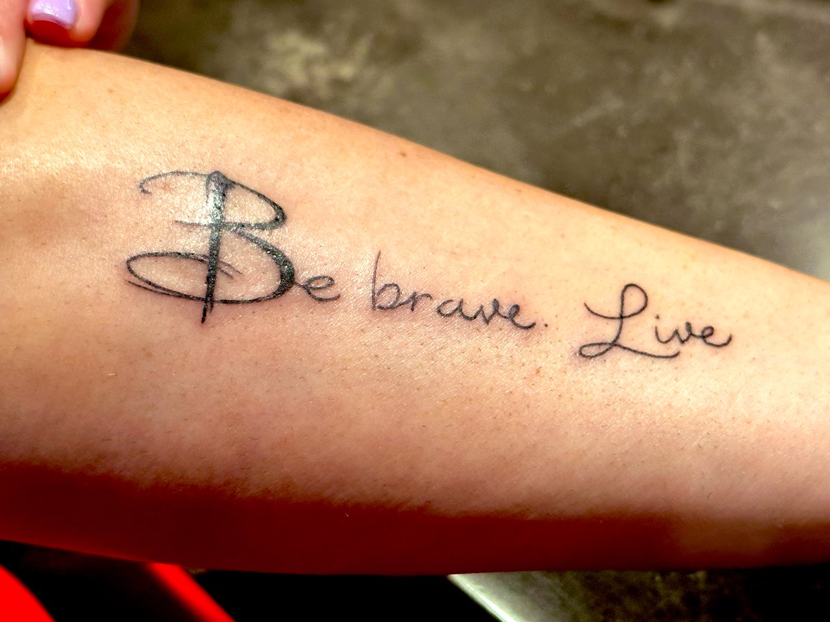 So I did a thing. The quote has been a help since my accident. And that is  backside of my forearm. #Buffy #BTVS 💪🏽, image size:1200x900