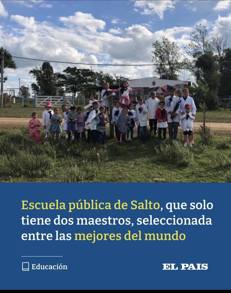 CarlosAlbisu's tweet photo. Hoy nos alegra la noticia de que la Escuela 67 de Pueblo Olivera-Salto, fue seleccionada como una de las 10 mejores del mundo.
Una Escuela que ha participado y ganado concursos de Relaciones Publicas y del Polo Binacional de Salto Grande.
¡Felicitaciones por darnos este orgullo! https://t.co/XO9xScK2ku