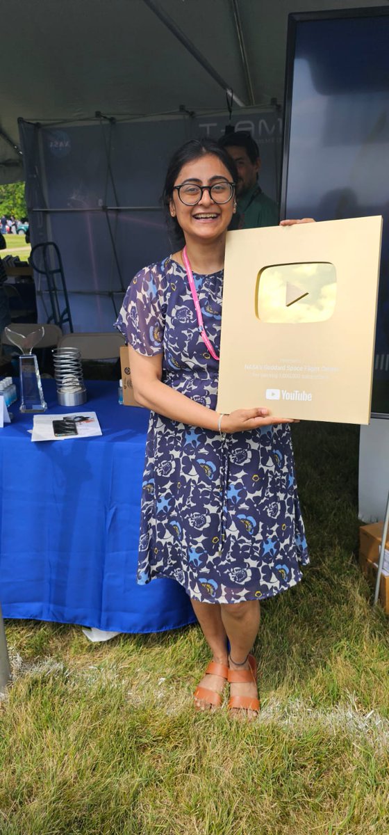 With the @NASAGoddard  YouTube Golden play button during green day!  🤩🤯 (Late post)