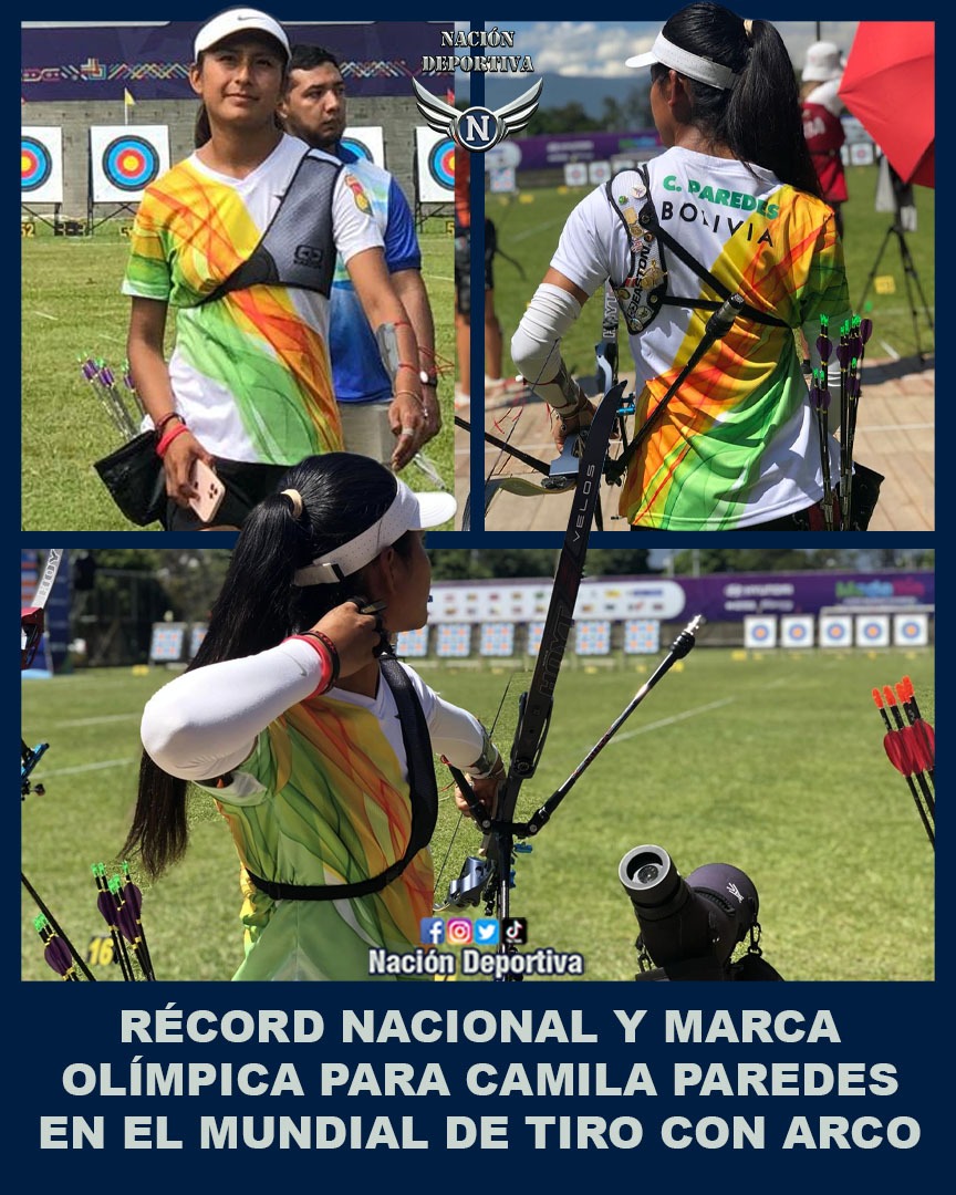 NacionDeportBo's tweet image. 🔥PAREDES LOGRA MARCA MÍNIMA OLÍMPICA🏹🇧🇴💪🏼

La arquera🏹 Camila Paredes🇧🇴 se lució en la Copa Mundial 🏆de #TiroConArco 🏹logrando un nuevo #RécordNacional 🔝 y sobrepasando la marca mínima Olímpica💪🏼

💡Síguenos en Instagram⬇️
instagram.com/naciondeportiv…
#VamosBolivia 🇧🇴🇧🇴🇧🇴