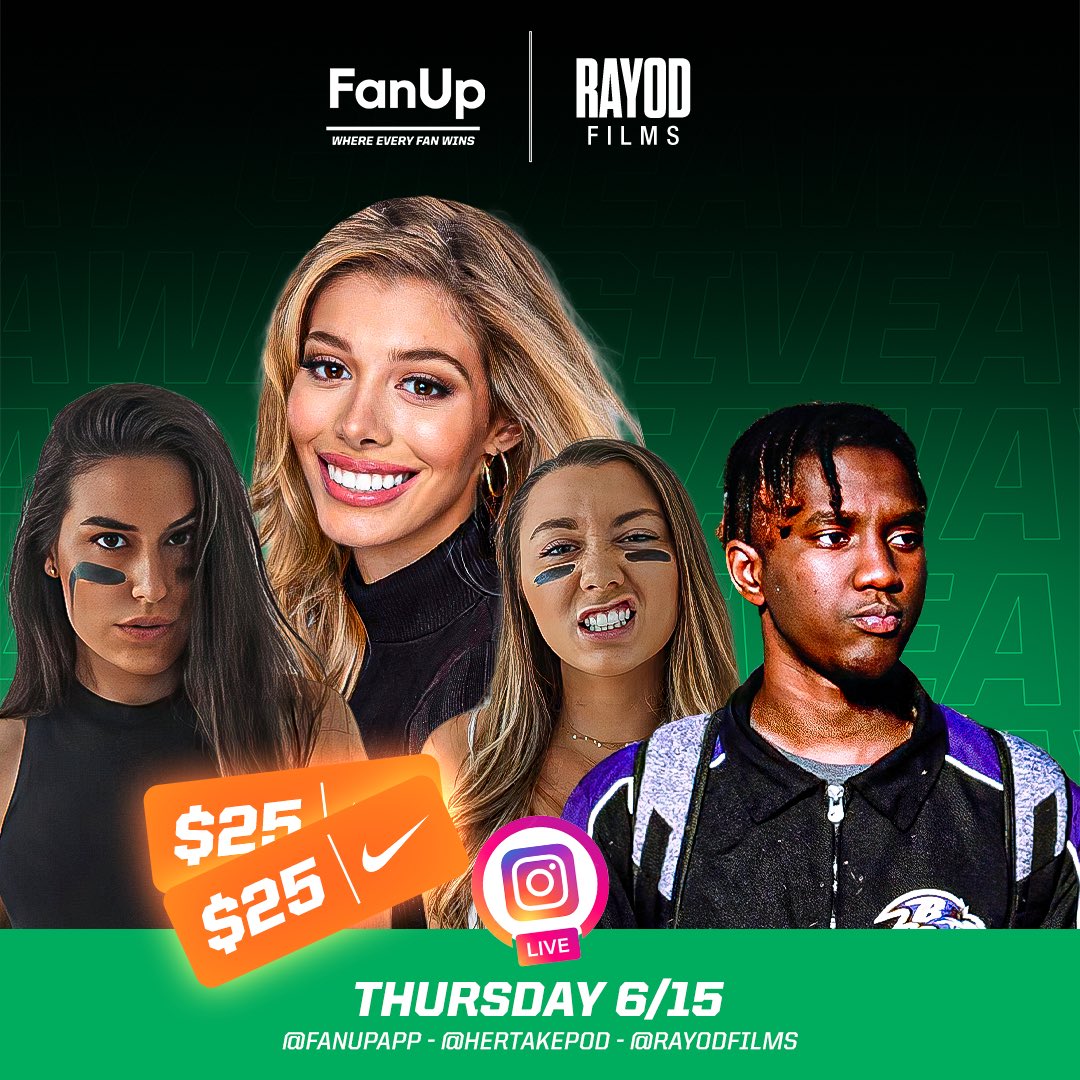 fanup_inc's tweet photo. IG Live at 8:30PM ET w/ @rayodfilms 🏈 https://t.co/0QA9vMyrLU