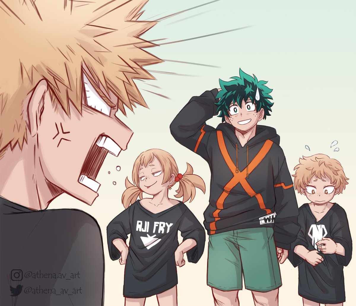 Lil doodle for today 💥👧🏼🥦👦🏼 
Sometimes families can be so annoying 😆
.
#BKDK #bakudeku #deku #kacchan #izuku #bakugou #bakugo #KatsukiBakugo #katsuki #ktdk #MidoriyaIzuku