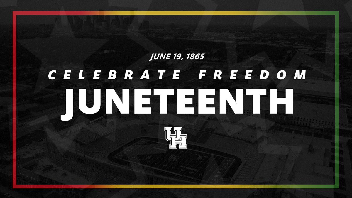 RT @UHCougars: Freedom and justice – for all.

Happy #Juneteenth. Happy Freedom Day. https://t.co/JLSjQ2JKtS