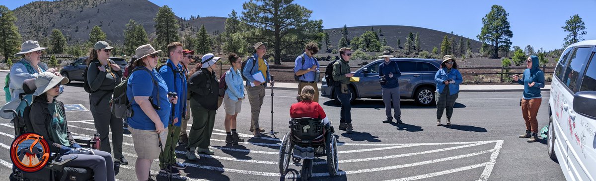We didn't get to visit Sunset Crater last year due to wildfire closures, so it was awesome to take our students to this very accessible volcano this year.  Virtual students gave us an intro with remote sensing, then @lisgallant walked everyone through lava flow basics on site.