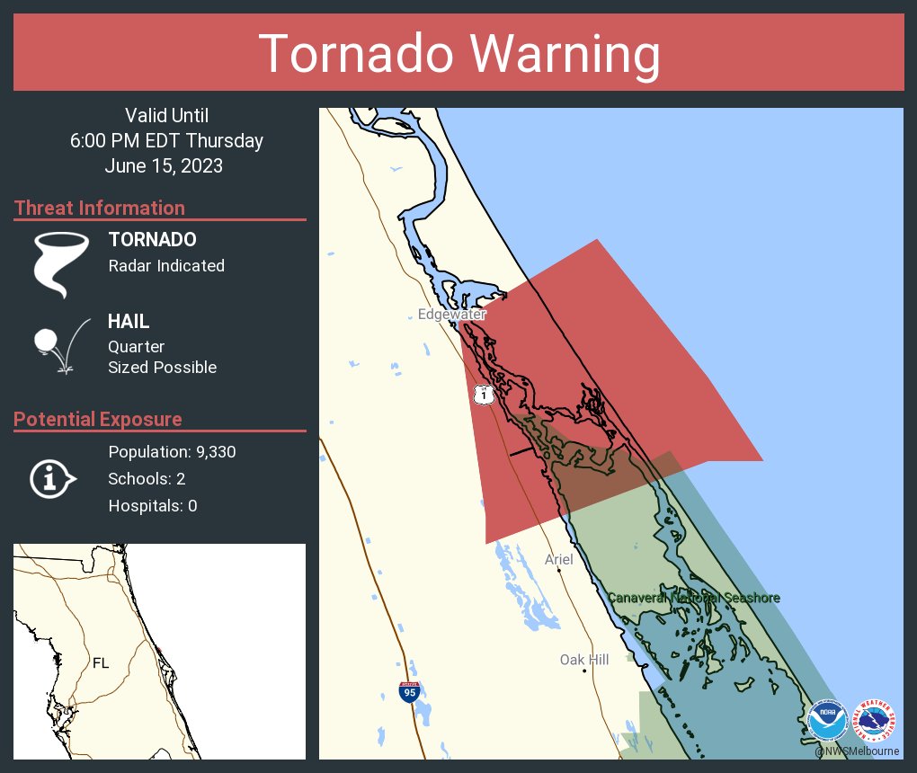 NWStornado: Tornado Warning continues for Volusia County, FL until 6:00 PM EDT