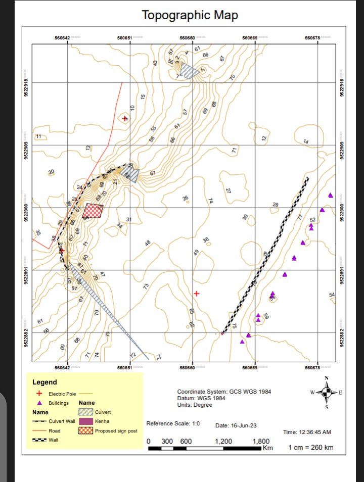 16/06/2023..Created a topographic map in #ArcGIS .. Did  #IDW interpolation using my control points and later on used it to generate contours. #geospatial #gischat #GIS