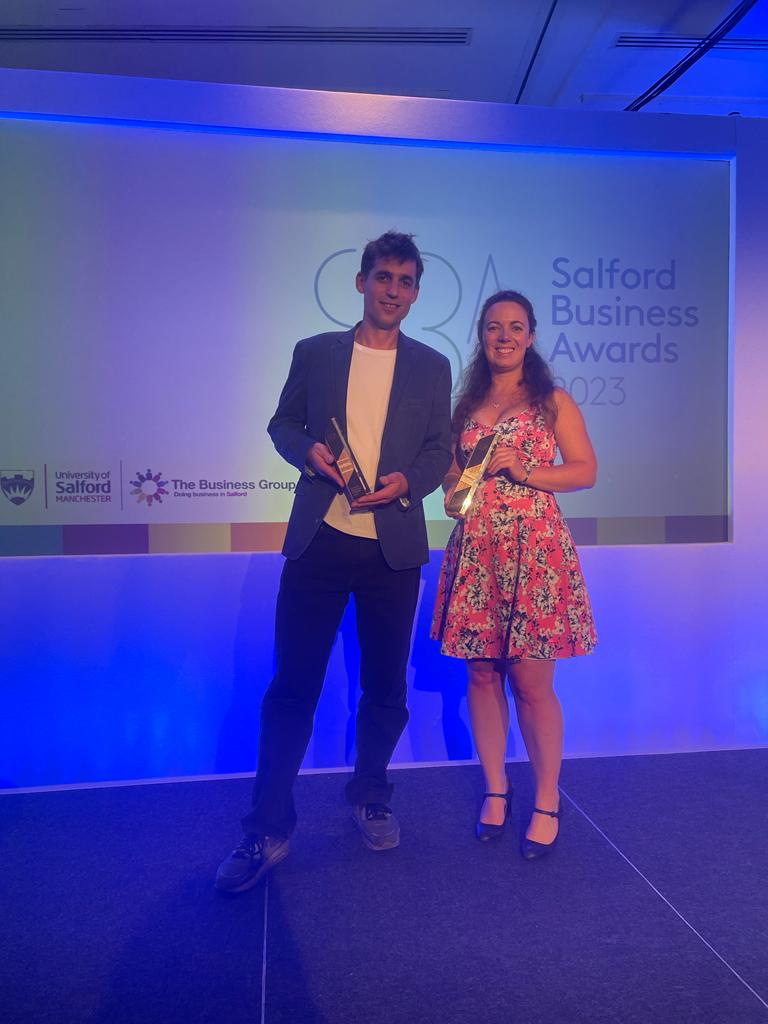 We're over the moon to announce that we have won two awards at the #SalfordBusinessAwards for Sustainability and Small Business of the Year. 🏆🏆

It’s fantastic to have the work of our talented team recognised in this way. #2023SBA