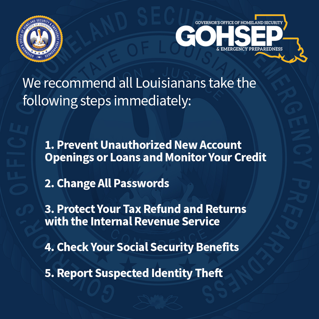 LouisianaGov's tweet photo. See below for important information from the Governor's Office of Homeland Security and Emergency Preparedness. #lagov https://t.co/BoCfcXbXjm