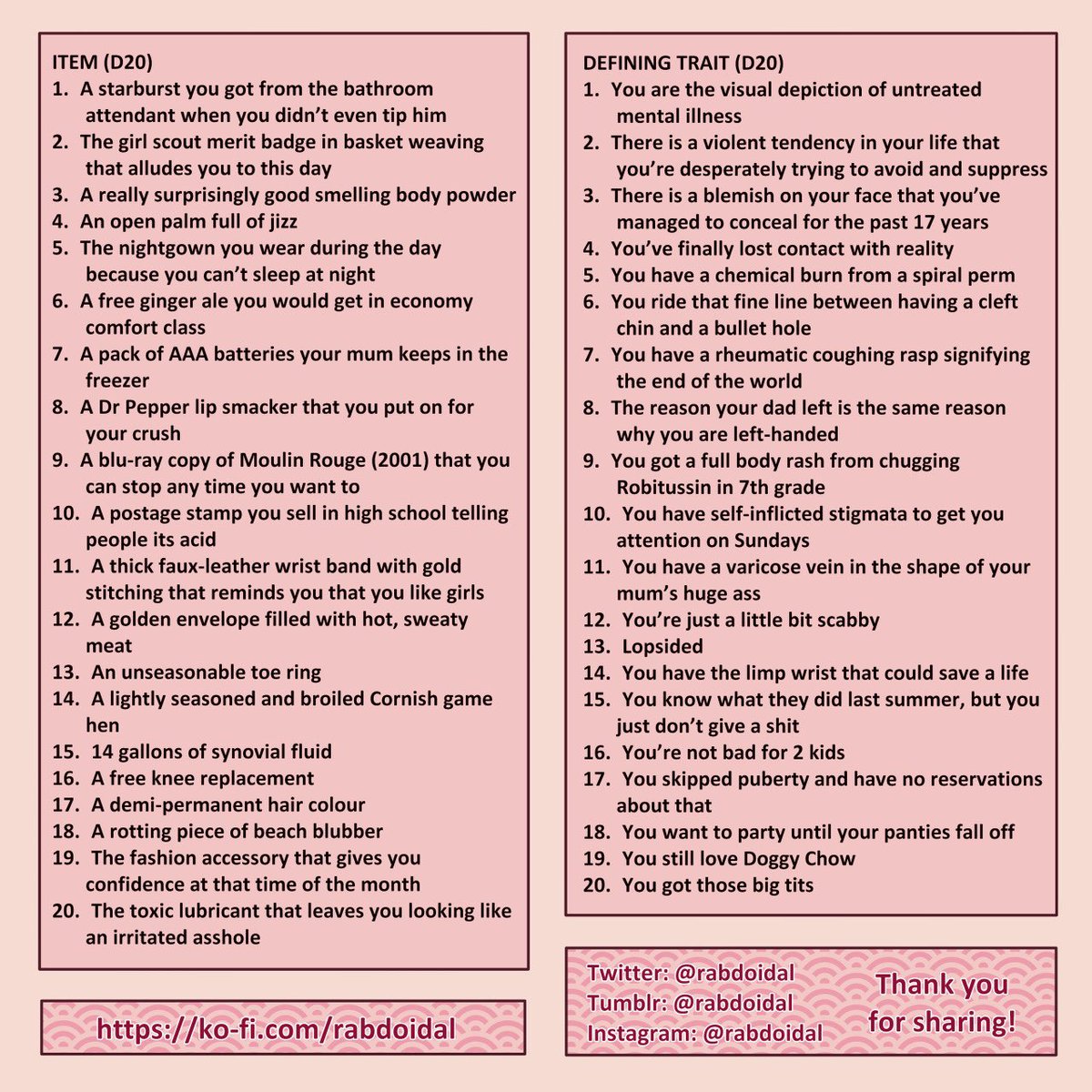 Rabdoidal's tweet photo. AND IF YOU WANNA MAJE YOUR OWN DUNGEONS AND DRAG QUEENS CHARACTER, PLEASE REFER TO THE TRIXIE AND KATYA RANDOMISER https://t.co/LCwlk0ppXS
