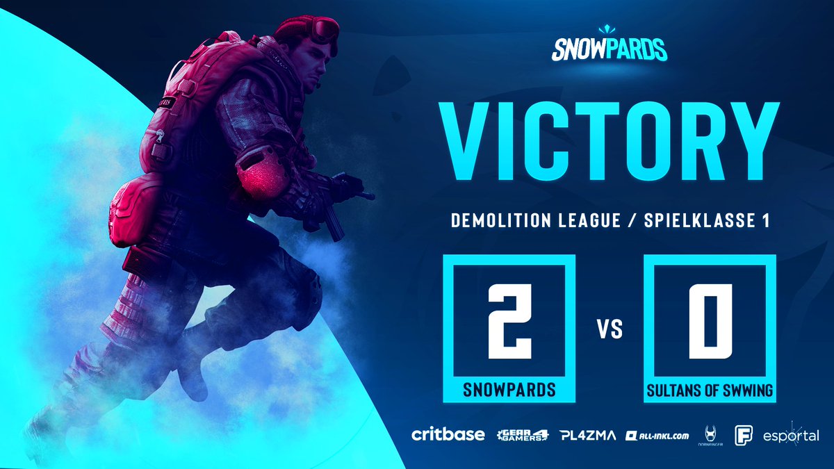 [#CSGO]

Im ersten Spieltag der <a href="/Demo_League/">Demolition League</a> konnte unser Main Team den Sieg über Sultans of Swwing holen.

Macht weiter so Jungs! 🥳

- Ergebnisse -

Inferno: 16:10
Ancient: 16:09

GG &amp; WP an Sultans of Swwing 👊

#BEPARD #GOPARDS