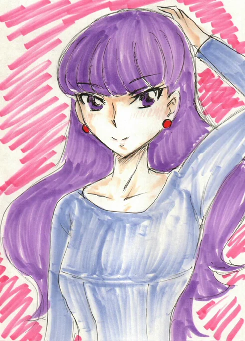 #プリキュア版深夜の真剣お絵描き60分一本勝負 6月11日お題「プリアラ」から琴爪ゆかり。 遅くなりましたが、お誕生日おめでとうございます②。