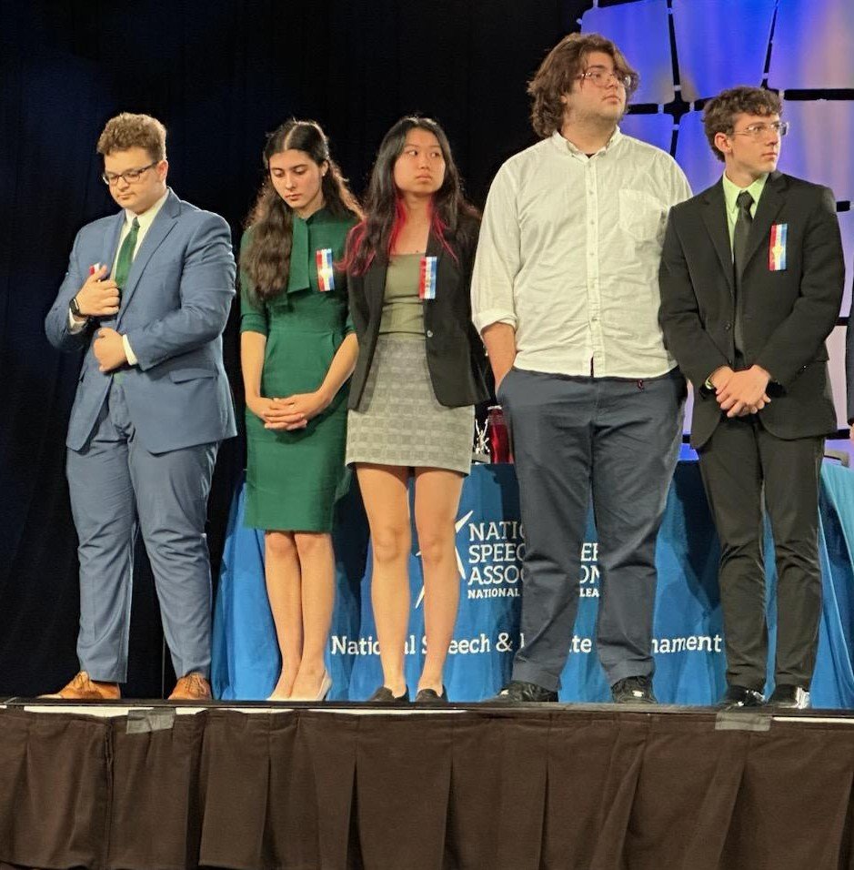 North Coast Green on stage being recognized as 5th in the country! A great end to an amazing week!! #nats2023 #ohspeaks