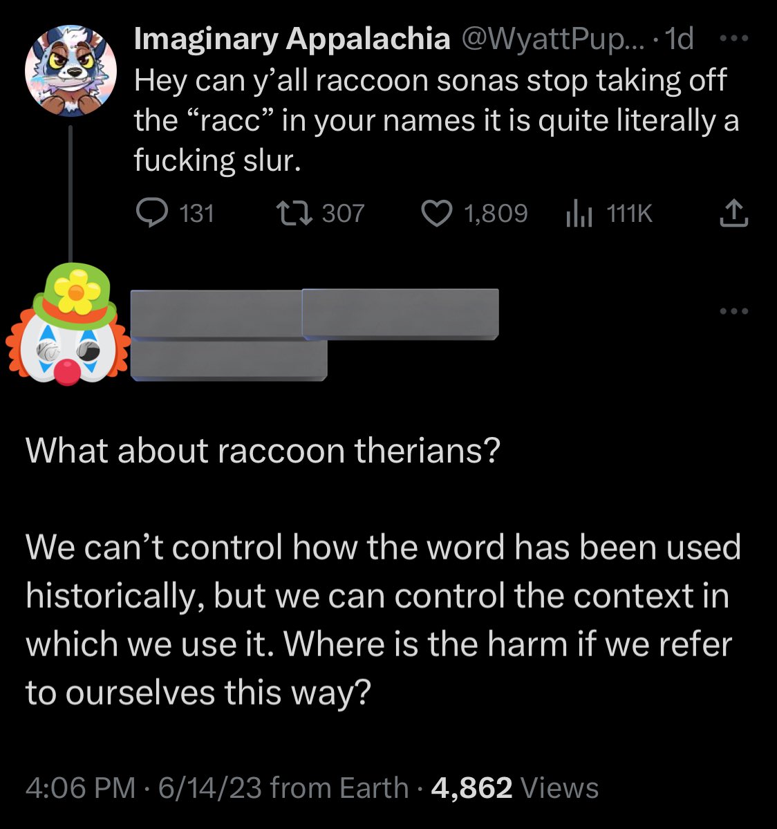 Even though I really vibe with the concept of being a therian, I am constantly put off by people using their connection to being inhuman to diminish or excuse harm to other humans.