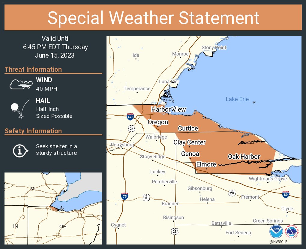 NWS Cleveland on Twitter "A special weather statement has been issued