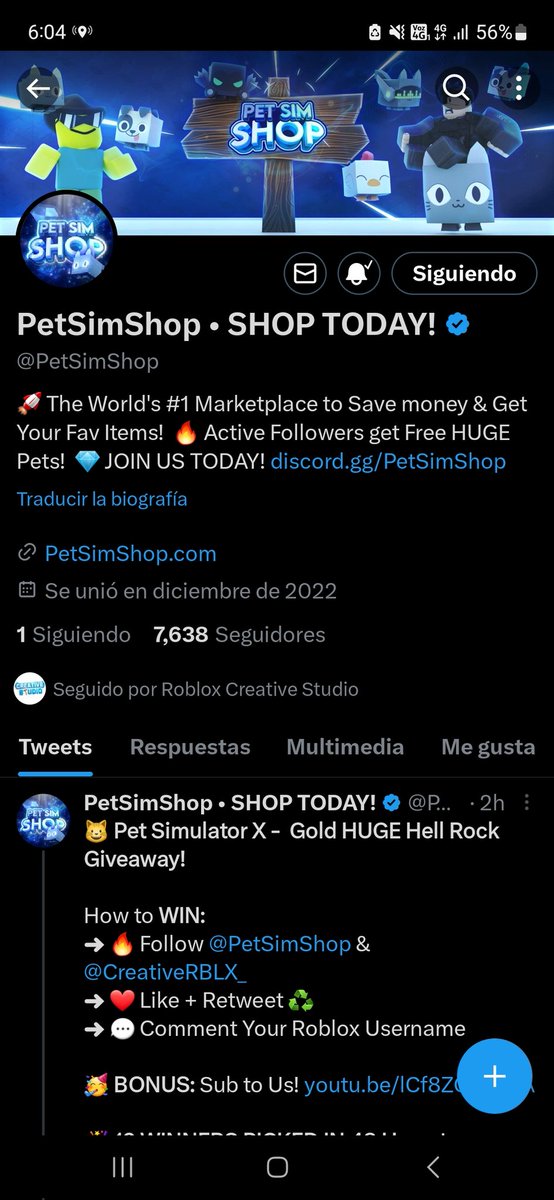 TheNextGamer587's tweet photo. @PetSimShop @CreativeRBLX_ Done! 
Username: TheNextGamer587 https://t.co/oI1GS98wkw