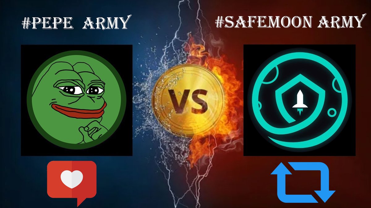 Which one do you support?  

#PEPEARMY   VS  #SAFEMOONARMY 

🔄  RT  for #SAFEMOON 
❤️Like for #PEPE