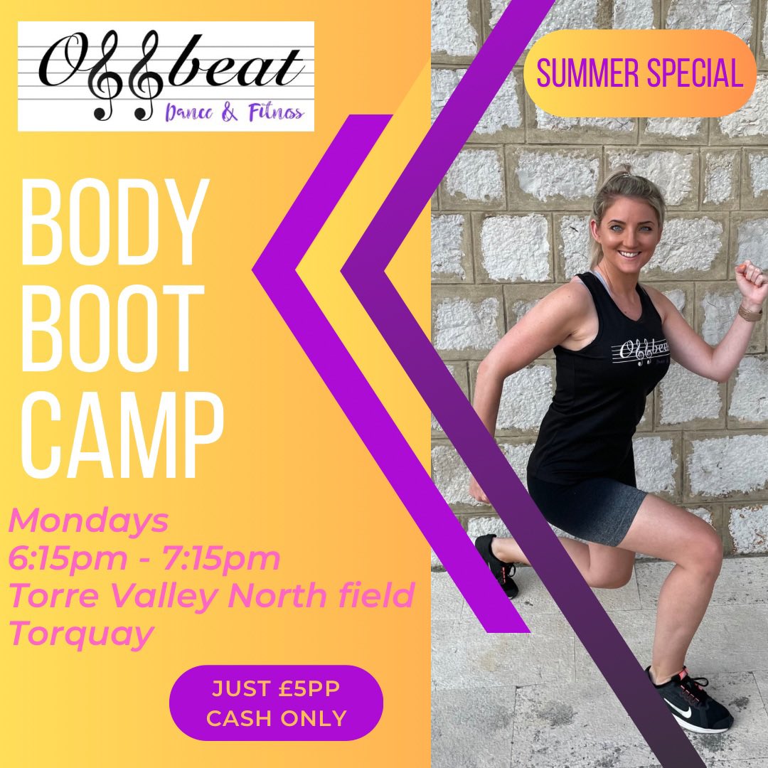 ☀️NEW CLASS☀️ 

We are launching a brand new class this Monday, Body Boot Camp 💜 

Let’s make the most of the lush weather and make the most of the great outdoors! 💛

Head to our GymCatch page for more information: gymcatch.com/app/provider/2… 

#torquay #torbay #southdevon