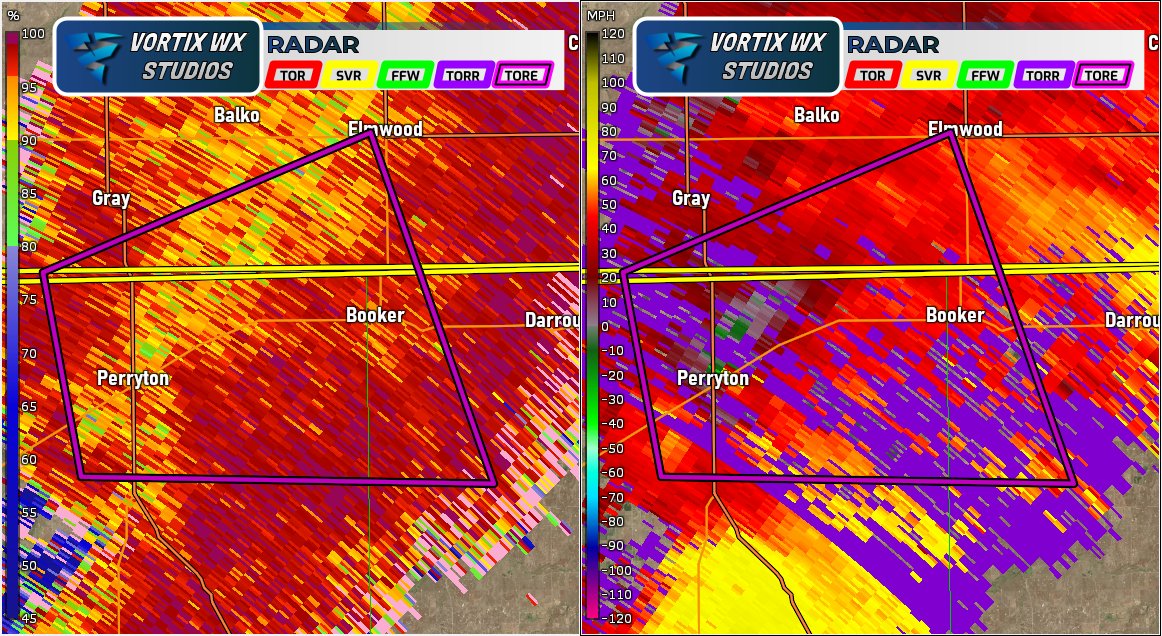 Vortix ♦️CODE RED♦️ on Twitter "A large tornado is in progress near Perryton, Texas. Those in