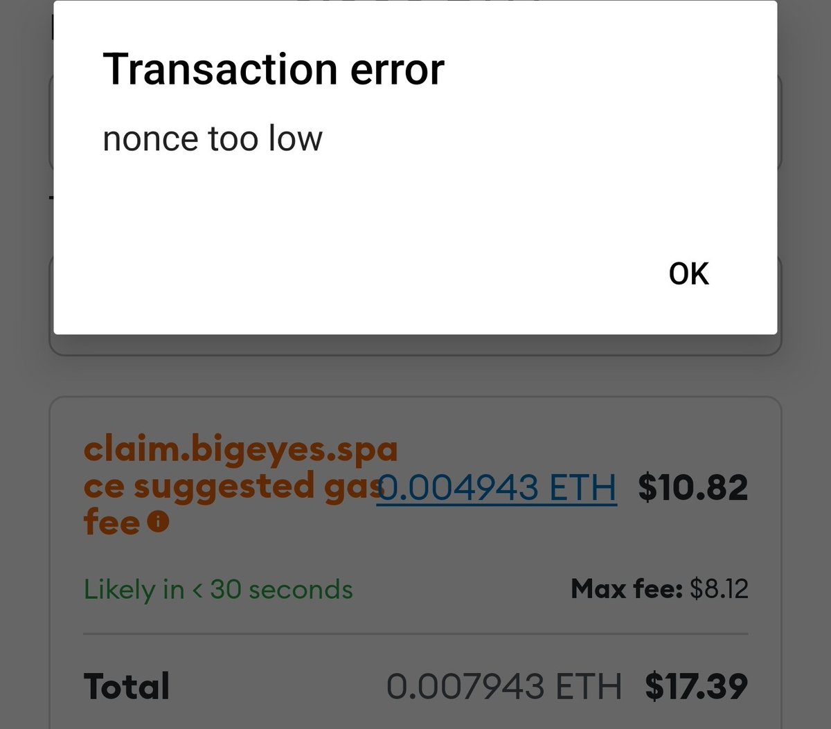 ani3991v's tweet photo. @BigEyesCoin What's this error and how to fix it? @BigEyesCoin @MetaMask @MetaMaskSupport https://t.co/tGWyPMdpj5