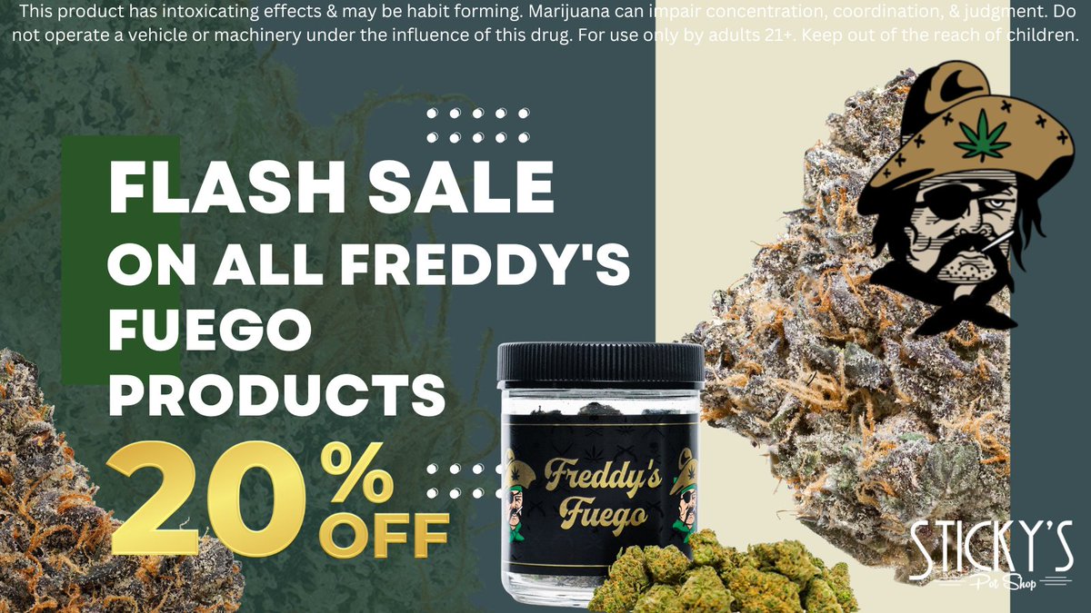 stickyspotshop's tweet image. THURSDAY FLASH SALE! Save 20% On All @FreddysFuego @FreddysFuegoWA Products! Don&apos;t Miss Out On This Killer Sale! #sales #deals #freddysfuego #CannabisCommunity #cannabisculture #i502 #washingtionsfinest #pnw #stickyspotshop #flashsale