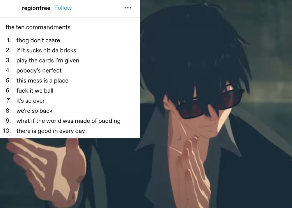 maskofbun's tweet photo. they asked him to say the 10 commandments https://t.co/EAqbjAtuI4