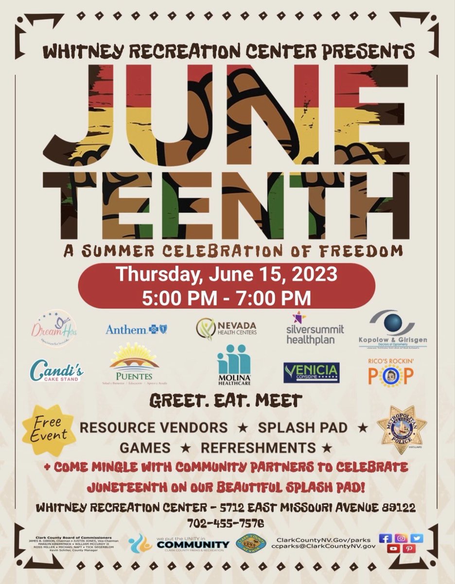 Come to our Juneteenth celebration today at 5:00 PM! #WeAreWhitney #JuneteenthCelebration