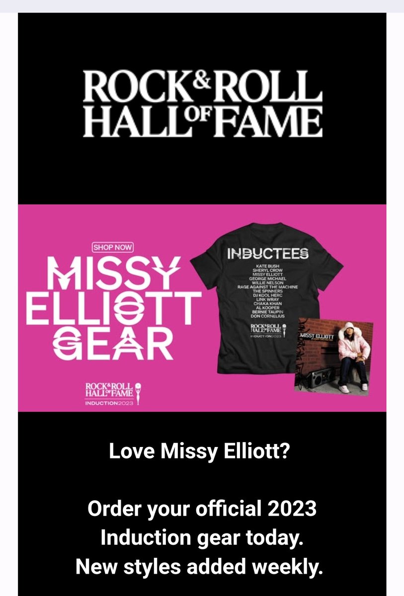 Get your @MissyElliott #RockHallofFame Induction gear! 

shop.rockhall.com/collections/ro…