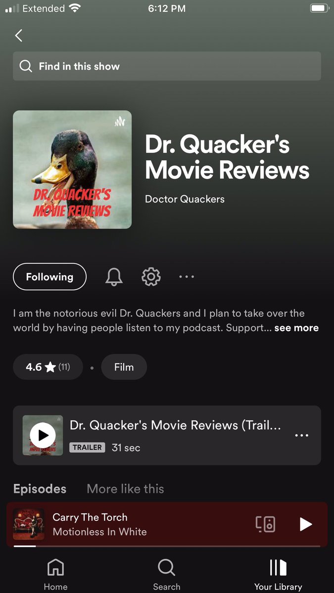 Check out the podcast, I’m on Spotify and almost all other apps with podcasts. #podcast #moviepodcast #moviereviews #movies #spotify #applepodcasts #googlepodcast #goodpods #drquackers #drquackersmoviereviews