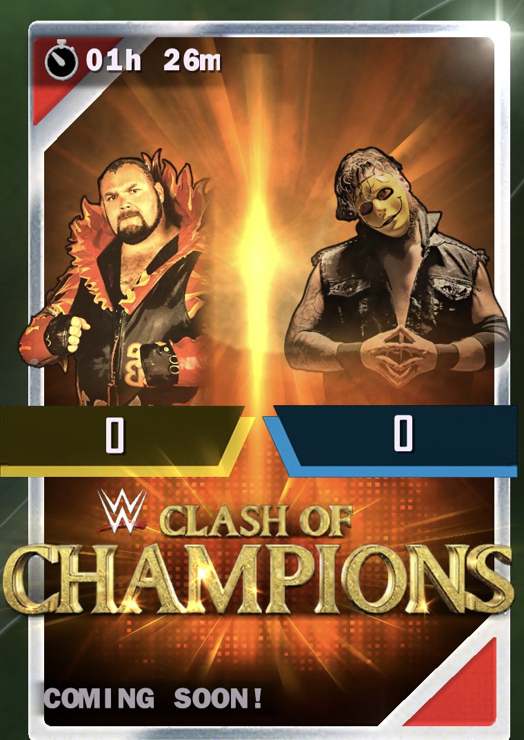 CerezaSunshyne's tweet photo. 🏆Clash of Champions GIVEAWAY🏆

1350 credits for 2 lucky winners! 

For a chance to win, please: 

⚔️like + RT
🛡️comment “bam” or “gacy”

❌NO NEED TO FOLLOW🔞❌

❕ CHOSEN BY RNG ❕

🕘Ends June 17th @ 9 PM EST🕘
Good luck🍀 
#WWESuperCard https://t.co/cWvR2KckgB