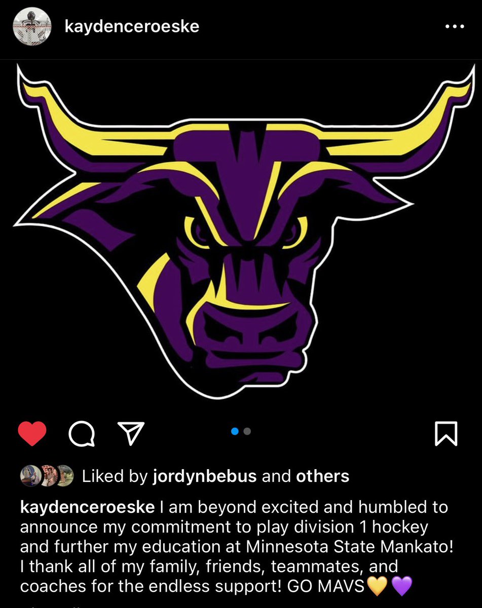 Congrats to <a href="/KaydenceRoeske/">kaydence roeske</a> the first 2025 to give a verbal commitment! The <a href="/RiverLakes_GH/">River Lakes GH</a> goalie joins her sister at <a href="/MinnStWHockey/">Minnesota State Women’s Hockey</a> 😈