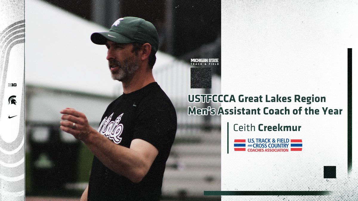 Congratulations to assistant coach Ceith Creekmur on being named <a href="/USTFCCCA/">USTFCCCA</a> Great Lakes Region Men's Outdoor Track &amp; Field Assistant Coach of the Year!

📰 bit.ly/3pfpbUR

#GoGreen