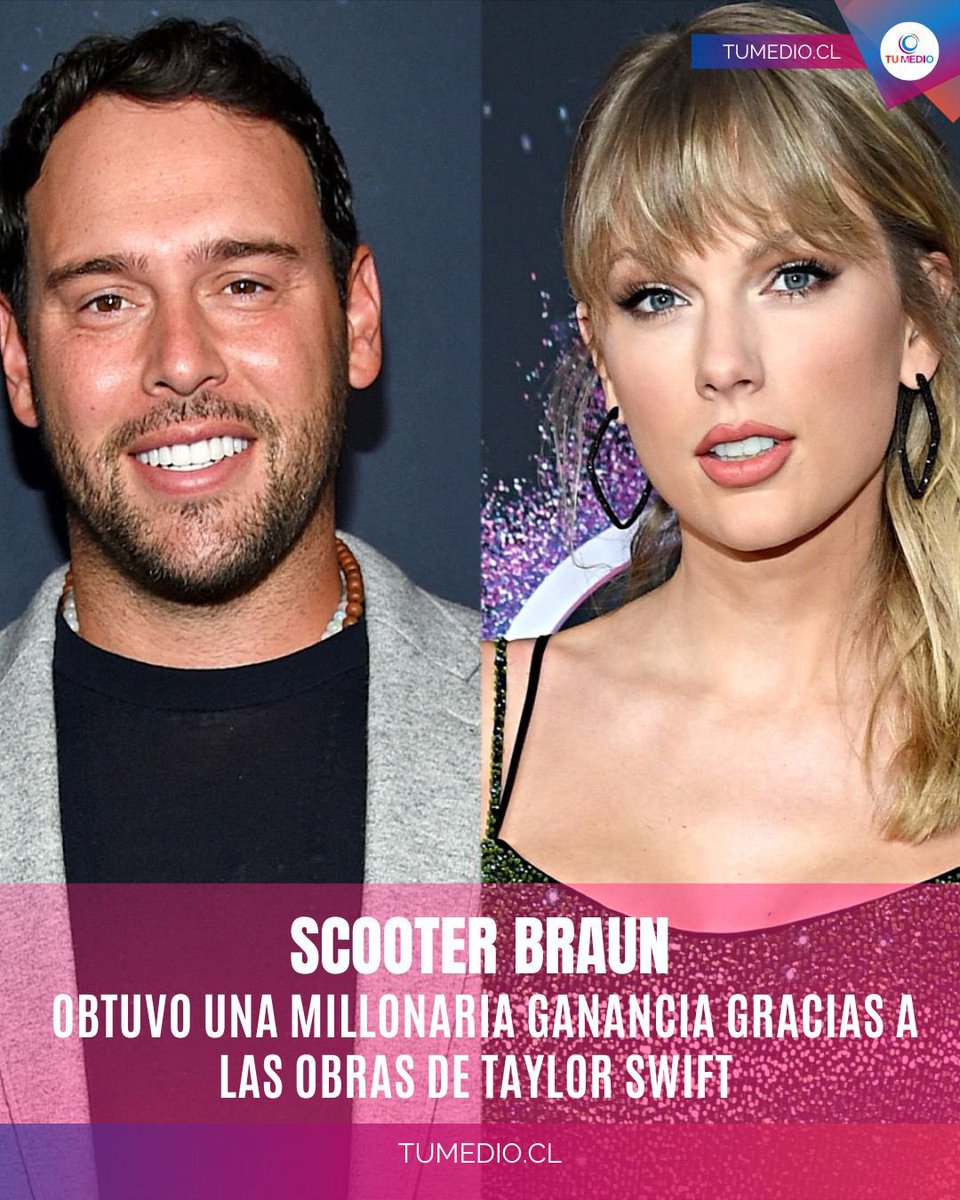 TuMedio's tweet image. Según #MusicBusinessWorldwide #ScooterBraun obtuvo una ganancia de 265 millones de dólares con la compra y venta de las obras maestras de #TaylorSwift