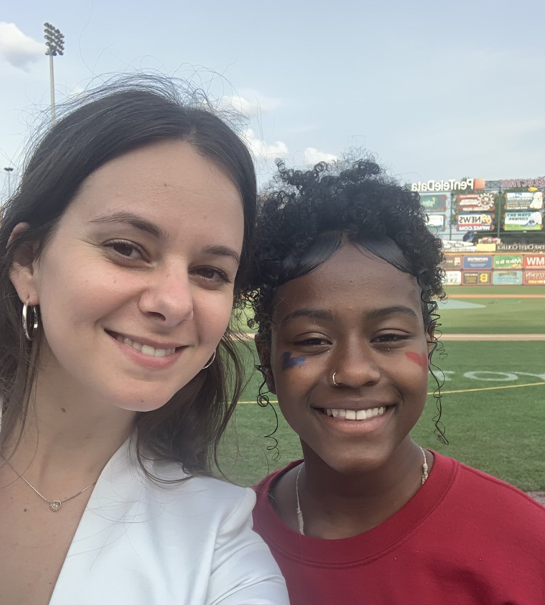 Miss Karima is about to take the field for the National Anthem this evening at the @IronPigs game! So #BASDproud!! 💛💙 @BASDBroughalMS