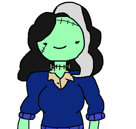 I drew the Frankenstein girl in ms paint #monsterprom @monsterprom