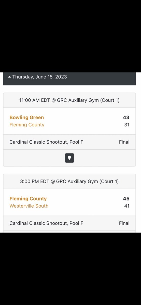 Fleming Co. Lady Panthers Basketball (@fclpbasketball) on Twitter photo Great competition and exposure for our girls today <a href="/cardinal_classc/">Bluegrass Cardinal Classic</a>
Looking forward to more of the same tomorrow!
#FCLP🏀
<a href="/flemingschools/">Fleming Co. Schools</a> <a href="/WFLE1/">WFLE</a> <a href="/geneo03/">Gene McElfresh Jr.</a> Great competition and exposure for our girls today <a href="/cardinal_classc/">Bluegrass Cardinal Classic</a>
Looking forward to more of the same tomorrow!
#FCLP🏀
<a href="/flemingschools/">Fleming Co. Schools</a> <a href="/WFLE1/">WFLE</a> <a href="/geneo03/">Gene McElfresh Jr.</a>