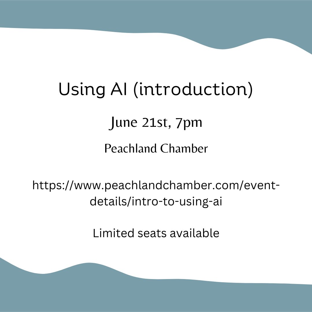 Have you been hearing all the talk about AI But want to know more?!  Come join us on Wednesday June 21 at 7!  Limited seating so please RSVP in advance!  You don’t want to miss out on this!!