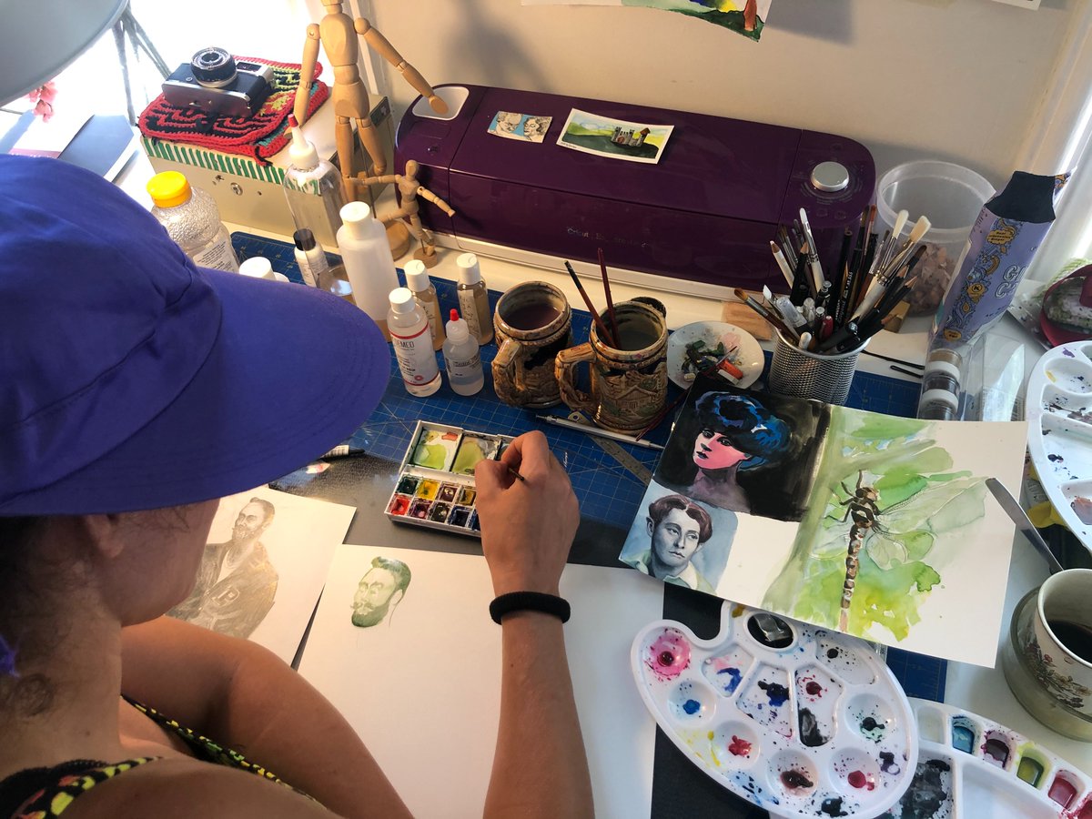 cyberdoodles's tweet photo. Every day is watercolour day when you're De Goede.
#artist #illustrator #watercolourpainting #studio #painter #nftcommunity #tezoscommunity #nftart #tezosart #processwork https://t.co/XCx0EfYCpf
