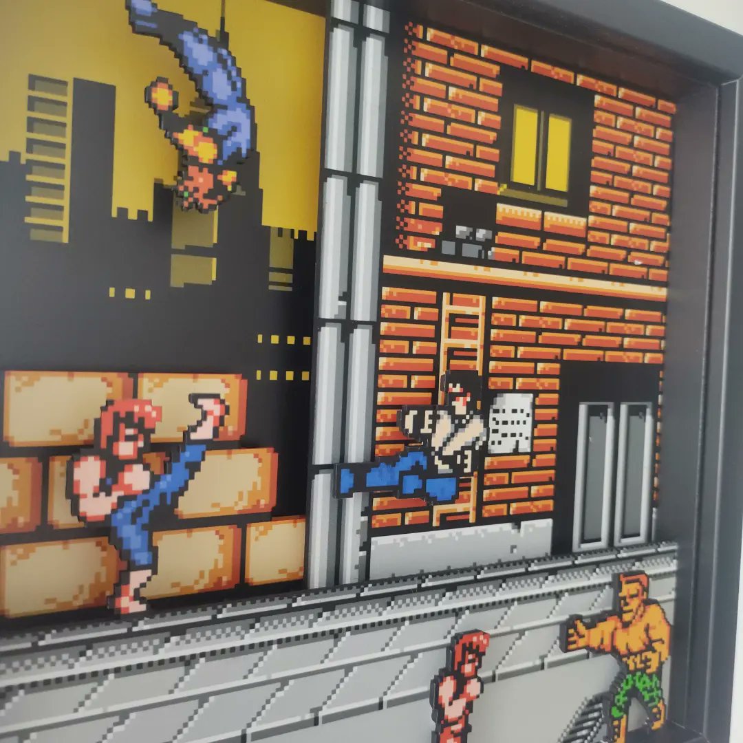 DShadowbox's tweet photo. Double Dragon #diorama #shadowbox #90s #8bit #nostalgia #retrogames #retrogame https://t.co/NLfo3LkH8N