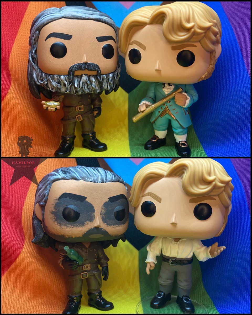 #EdTeach & #StedeBonnet Funko POP customs are back! 1. Blackbeard & The Gentleman Pirate 2. New Design! 'The Kraken' & 'The Lighthouse' from the #OurFlagMeansDeath Season 1 finale. 🏴‍☠️💀♥️🏳️‍🌈👱🏻‍♂️🧔🏽🦑 #OFMD etsy.com/listing/124339…