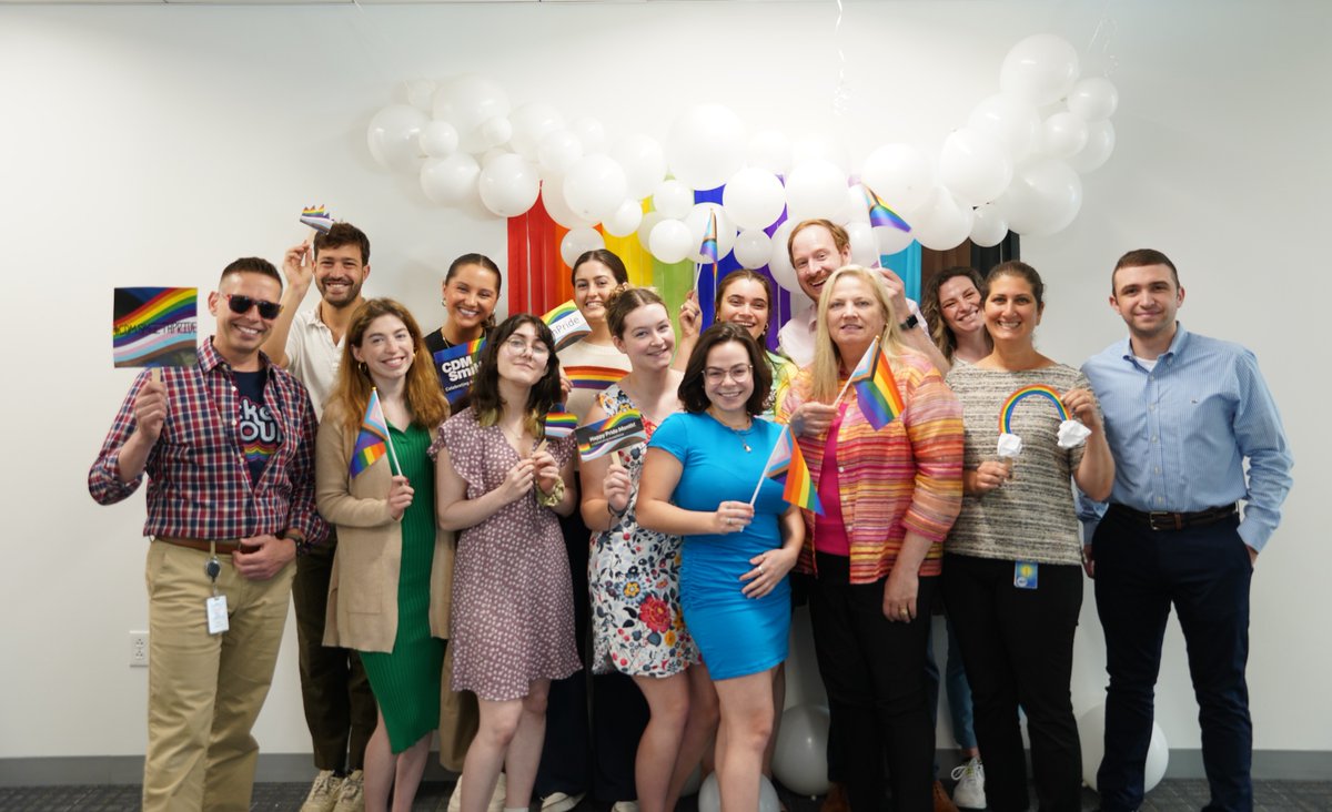 CDMSmith's tweet photo. Rainbows all around! 🌈 In honor of #PrideMonth, we celebrated #RainbowDay dressed in our best, brightest and boldest colors while #CelebratingAcceptance and inclusion! Thank you for showing your support to the LGBTQ+ community ❤️🏳️‍🌈✨ #CDMSmithPride https://t.co/F94zA7sKTO