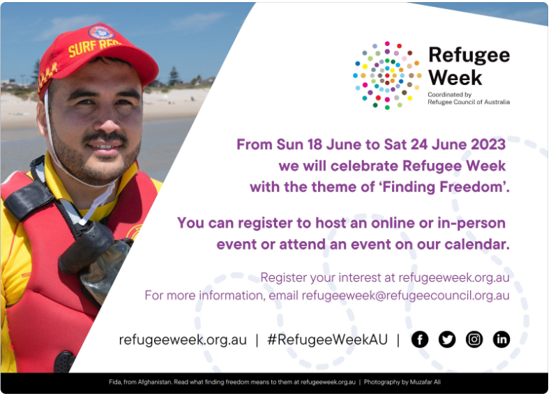 #refugeeweekau starts this Sunday - an opportunity to honour the resilience and celebrate the incredible contributions that refugees and people seeking asylum continue to make in our communities, both in Australia and around the world: refugeeweek.org.au