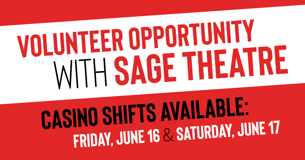 Alberta Theatre Projects (@abtheatreprjcts) on Twitter photo Our friends at <a href="/SageYYC/">Sage Theatre</a> are looking for a handful of volunteers to help with their casino on June 16 (tomorrow) and June 17! 
If you’re available and interested in helping out the Calgary theatre community, hit the link to sign up! Thank you!
signupgenius.com/go/20f0949a4ae… Our friends at <a href="/SageYYC/">Sage Theatre</a> are looking for a handful of volunteers to help with their casino on June 16 (tomorrow) and June 17! 
If you’re available and interested in helping out the Calgary theatre community, hit the link to sign up! Thank you!
signupgenius.com/go/20f0949a4ae…