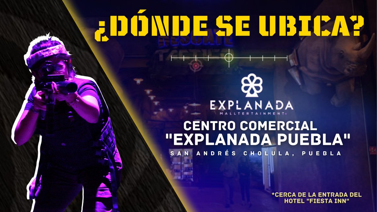 AfricamSafari's tweet photo. ¿Ya visitaste rescate táctico en explanada Puebla? 🤔
Es un lugar ideal para pasar una tarde con amigos, jugar un poco de laser tag, comer unos snacks y divertirte al máximo, 🤩 ya se armó plan para el fin de semana.¿Qué esperas? https://t.co/6VQtnGF7BR