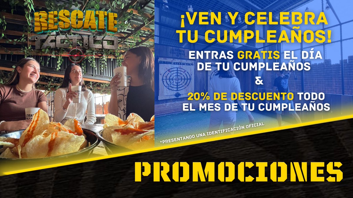 AfricamSafari's tweet photo. ¿Ya visitaste rescate táctico en explanada Puebla? 🤔
Es un lugar ideal para pasar una tarde con amigos, jugar un poco de laser tag, comer unos snacks y divertirte al máximo, 🤩 ya se armó plan para el fin de semana.¿Qué esperas? https://t.co/6VQtnGF7BR