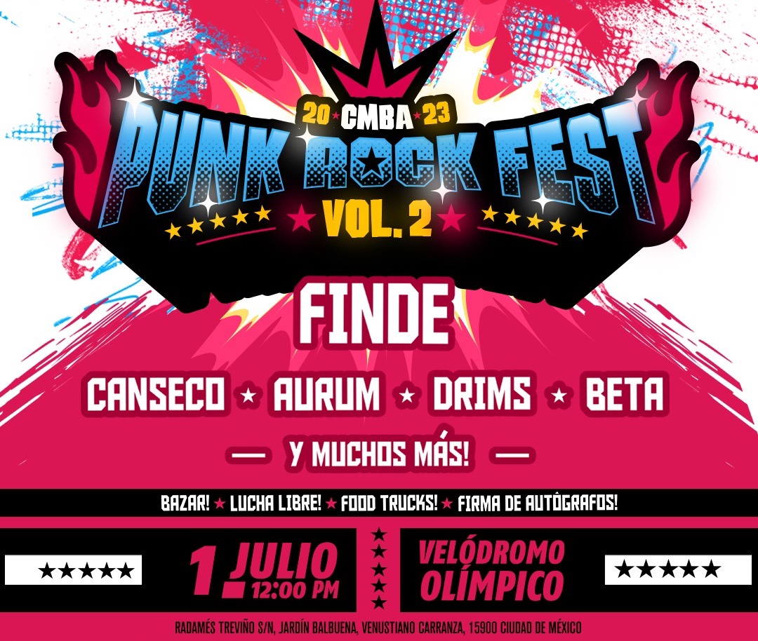 BlancaLechuza's tweet photo. ¿Ya tienes tus boletos para el CMBA Punk Rock Fest?...
Por el momento, acá entérate de las primeras bandas y adquiere tus boletos: https://t.co/vDgVDoZgu5
#CMBAPunkRockFest #Finde #Canseco
#DRIMS #Aurum #Festivales #LuchaLibre
#Música #Eventos #Difusión https://t.co/GbhGB5dkhN