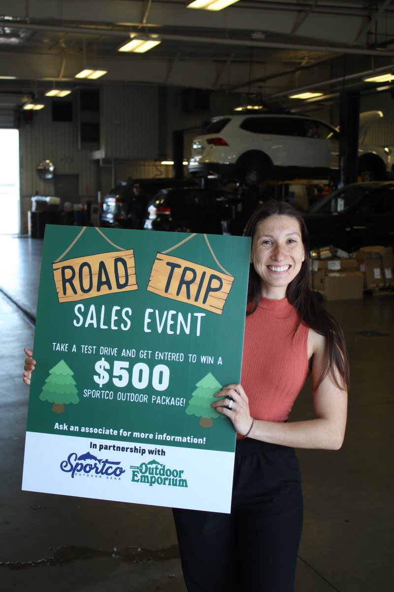 Come on in and test drive or service your vehicle this June for your chance to win a prize to get you ready for your next Road Trip! 🌲 We've got tents, YETI coolers, and more all courtesy of Sportco &amp; Outdoor Emporium!