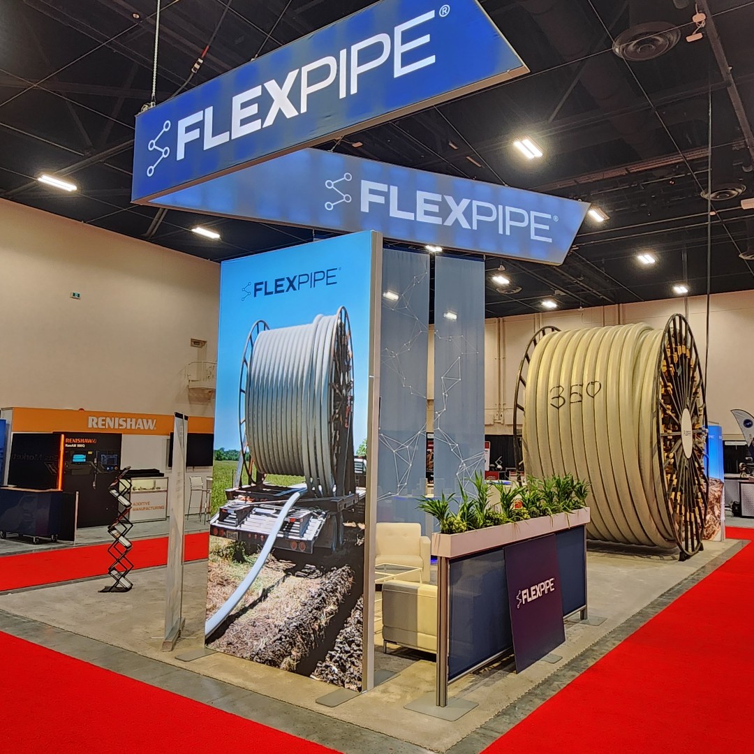 Here is the booth we built for Flexpipe at the Global Energy Show 2023! Stay tuned for more!
.
.
.
.
#events #event #skylineexhibits #skylineexhibitsalberta #tradeshow #globalenergyshow2023 #booth #conference #energy