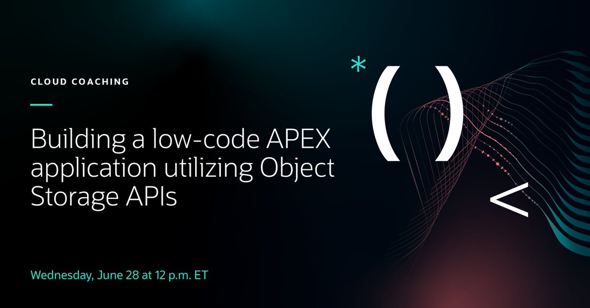 OracleDevs's tweet photo. When developing an APEX application, you have the opportunity to leverage the object storage APIs to effortlessly upload and download files from object storage buckets.

This upcoming session demonstrates how. https://t.co/BA1MDSFSF8 https://t.co/VBH5y75ArX