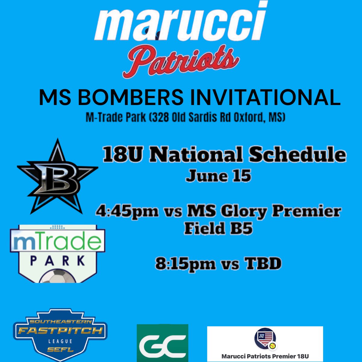 Sending luck and great health and competition this weekend as our girls hit the road to Oxford, MS for the Bombers Invitational! #maruccipatriots