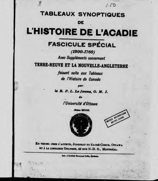 malone_j71's tweet photo. Tableaux synoptiques de l'histoire de l'Acadie-- Quebec 1918- Le Jeuene Louis 1857-1935. #Metis #AcadianMetis #EasternMetis https://t.co/U04OGLZ94Q